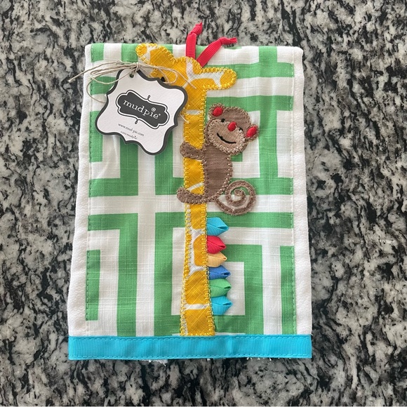 NWT Mud Pie Giraffe & Monkey Burp Cloth - Picture 2 of 7